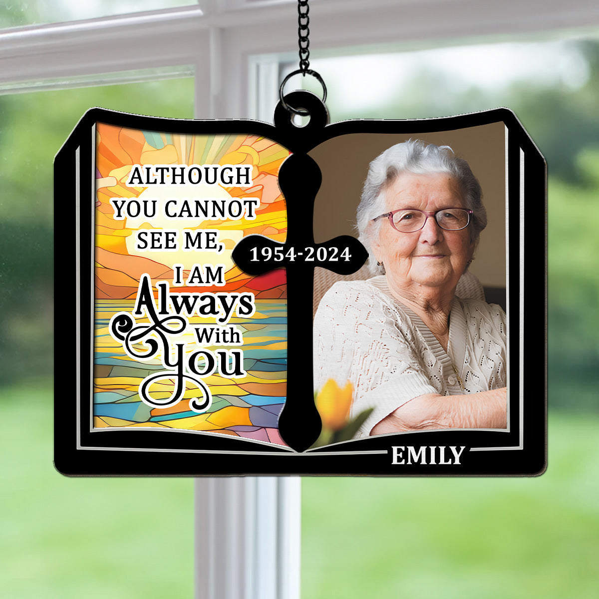 Even Though You Flew Away - Personalized Custom Suncatcher