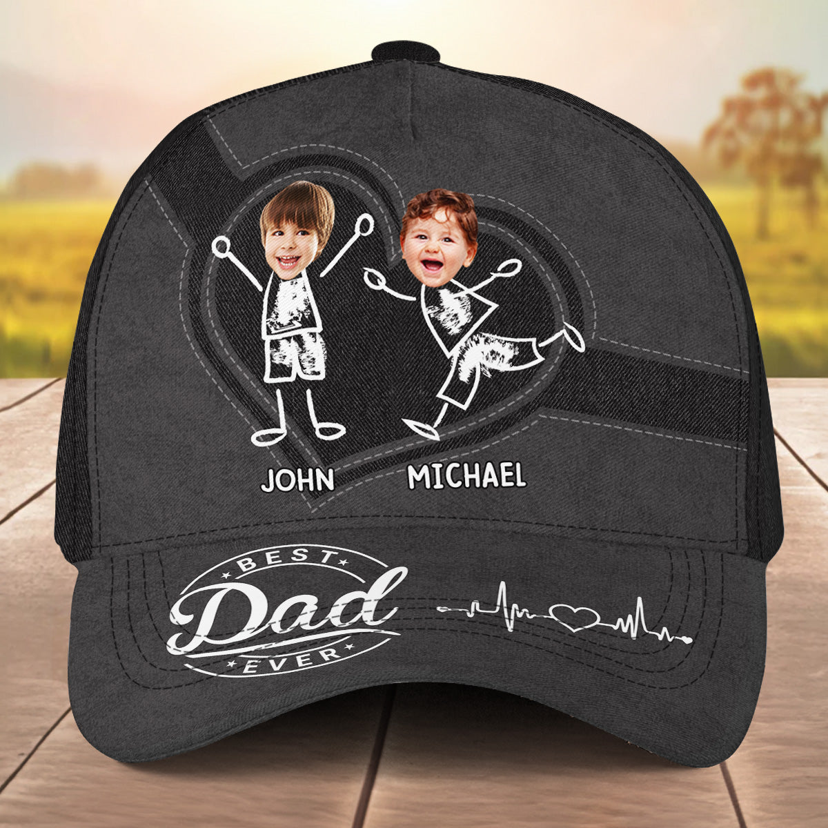 Best Dad Ever Custom Face - Personalized Classic Cap