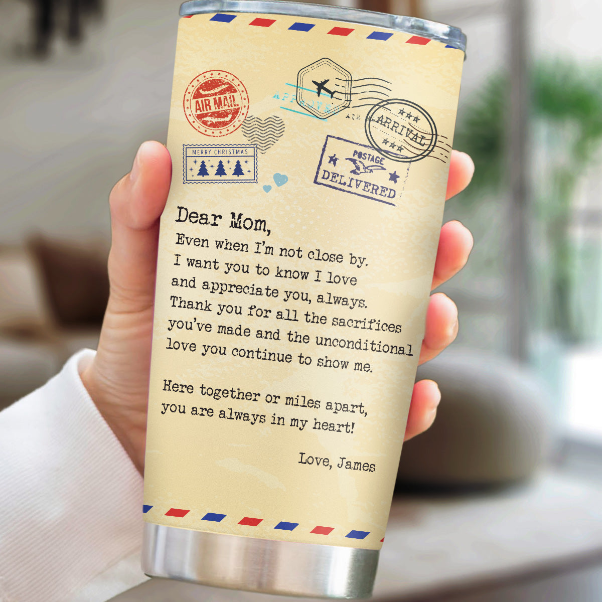 Miles Apart But Close At Heart - Personalized Custom Tumbler