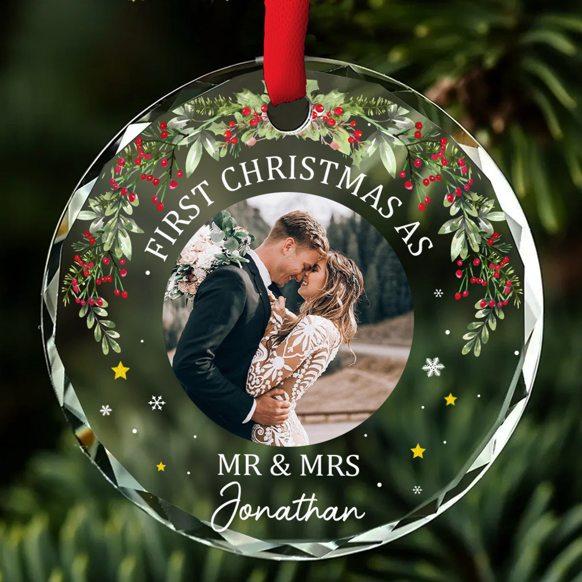 First Time - Personalized Custom Glass Ornament