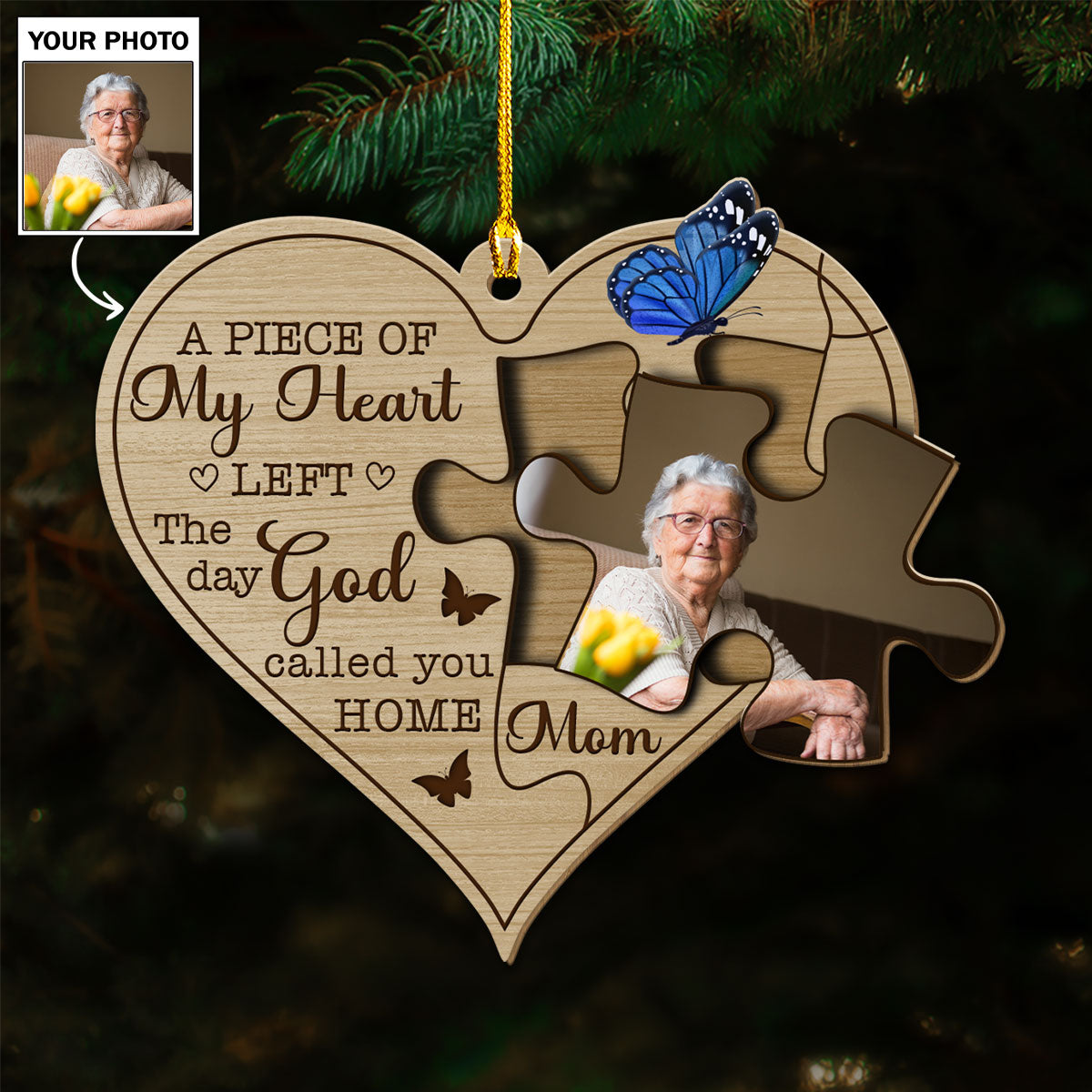 The Day God Called You Home - Personalized Custom Wood Ornament