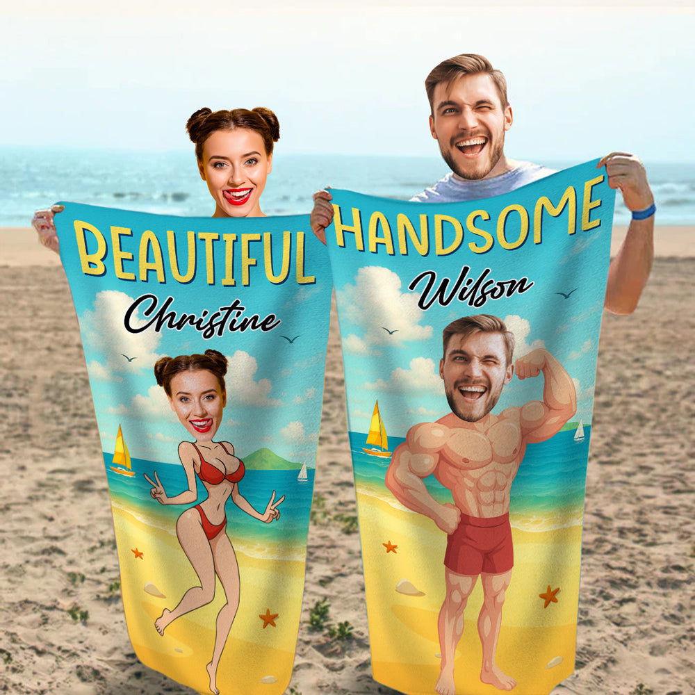 Funny Sexy Couple - Personalized Custom Beach Towel
