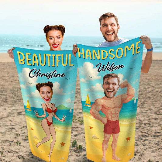 Funny Sexy Couple - Personalized Custom Beach Towel