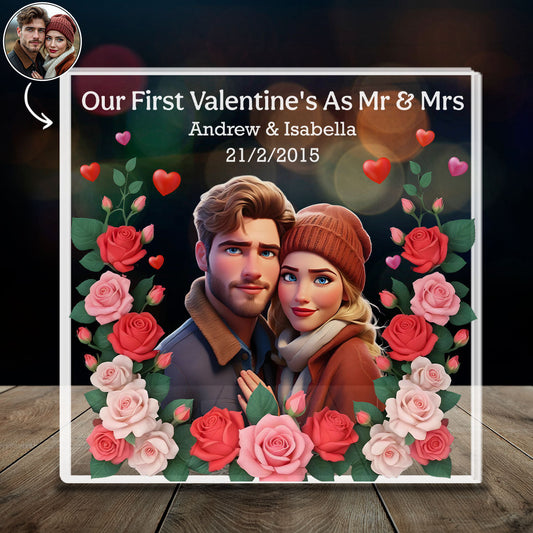 Our First Valentines Day - Personalized Custom Acrylic Plaque