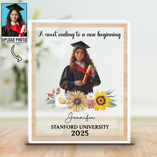 A Sweet Ending To A New Beginning - Personalized Custom Acrylic Plaque