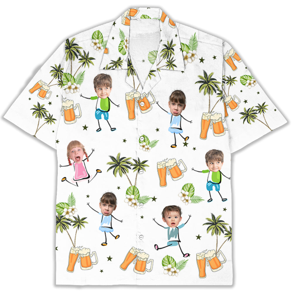 Funny Faces For A Fun Dad - Personalized Custom Hawaiian Shirt