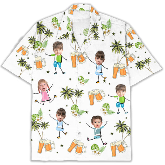 Funny Faces For A Fun Dad - Personalized Custom Hawaiian Shirt