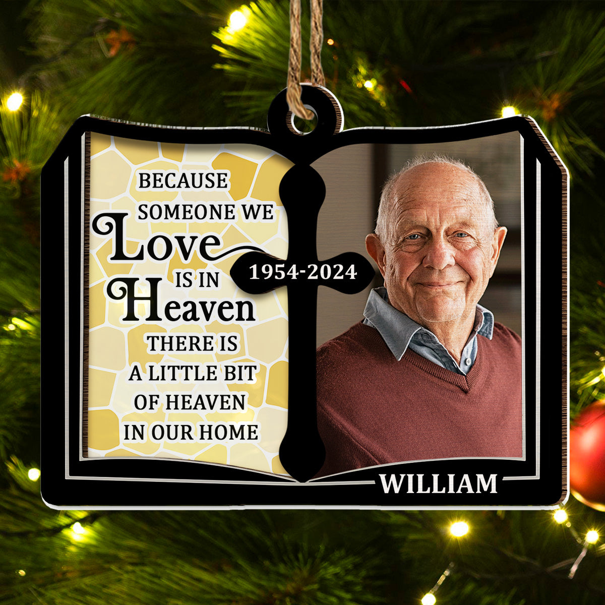 Even Though You Flew Away - Personalized Custom Wood And Acrylic Ornament