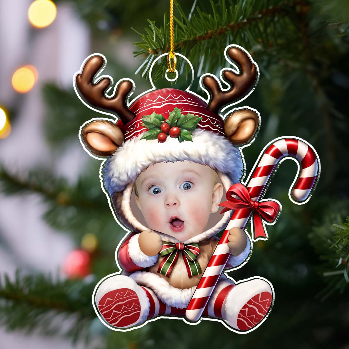 Baby Reindeer Christmas - Personalized Custom Acrylic Ornament