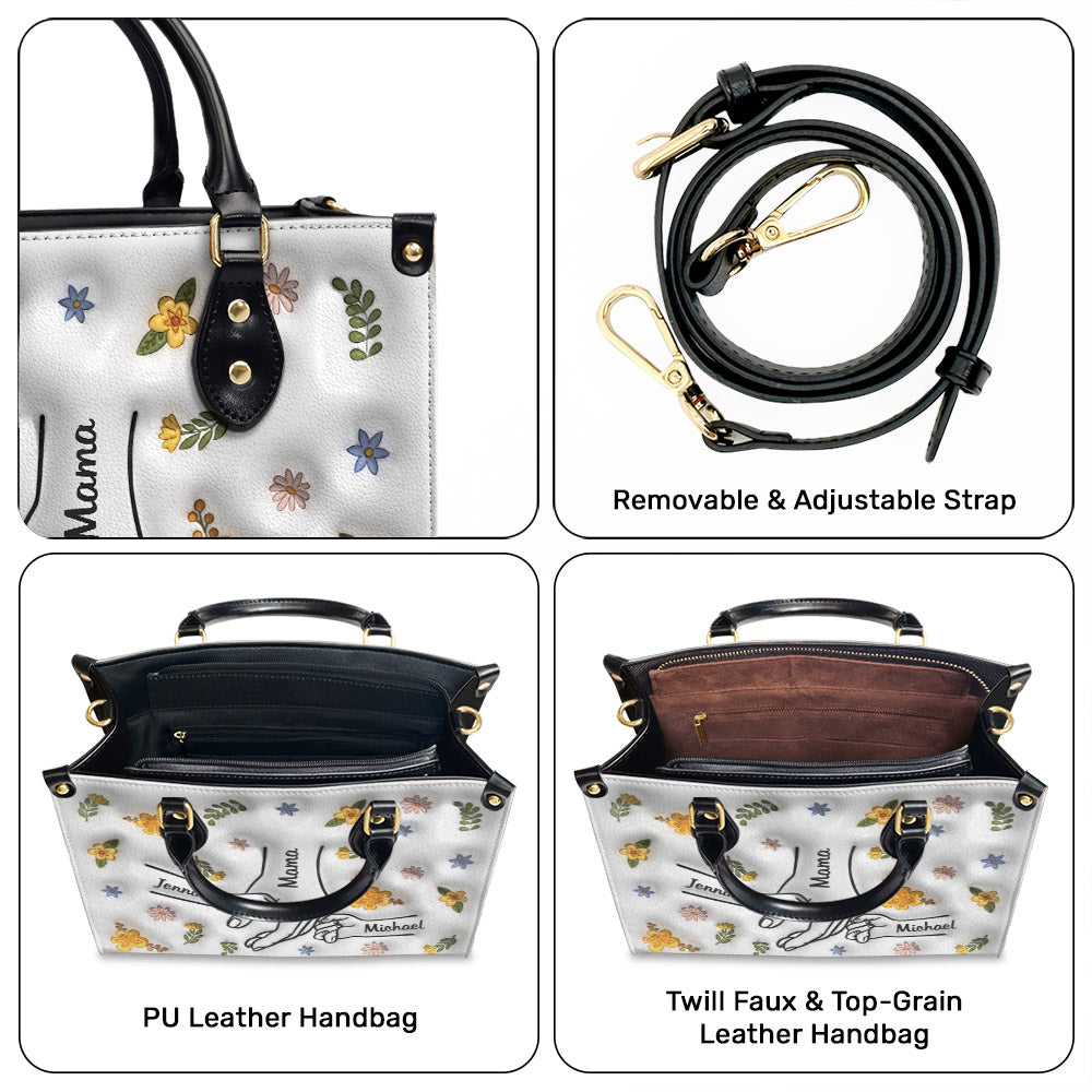 Holding Hands - Personalized Custom Leather Bag