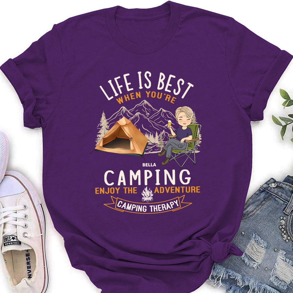 Camping Is Best - Personalized Custom Women's T-shirt