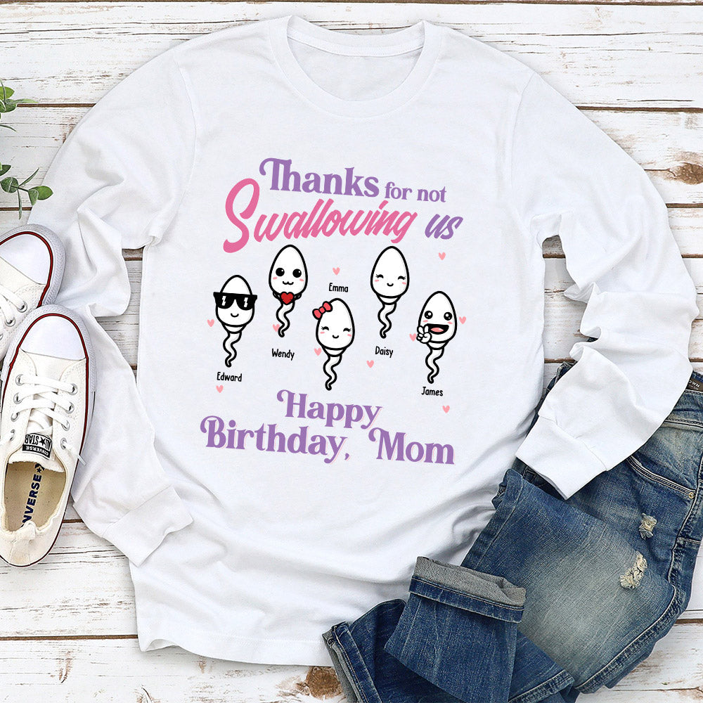 Thanks For Not Swallowing Us - Personalized Custom Long Sleeve T-shirt