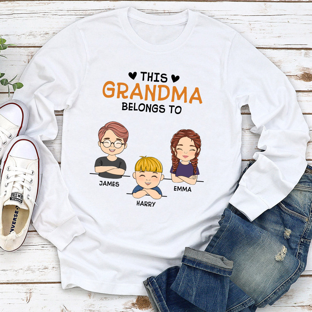 This Nana Belongs To - Personalized Custom Long Sleeve T-shirt