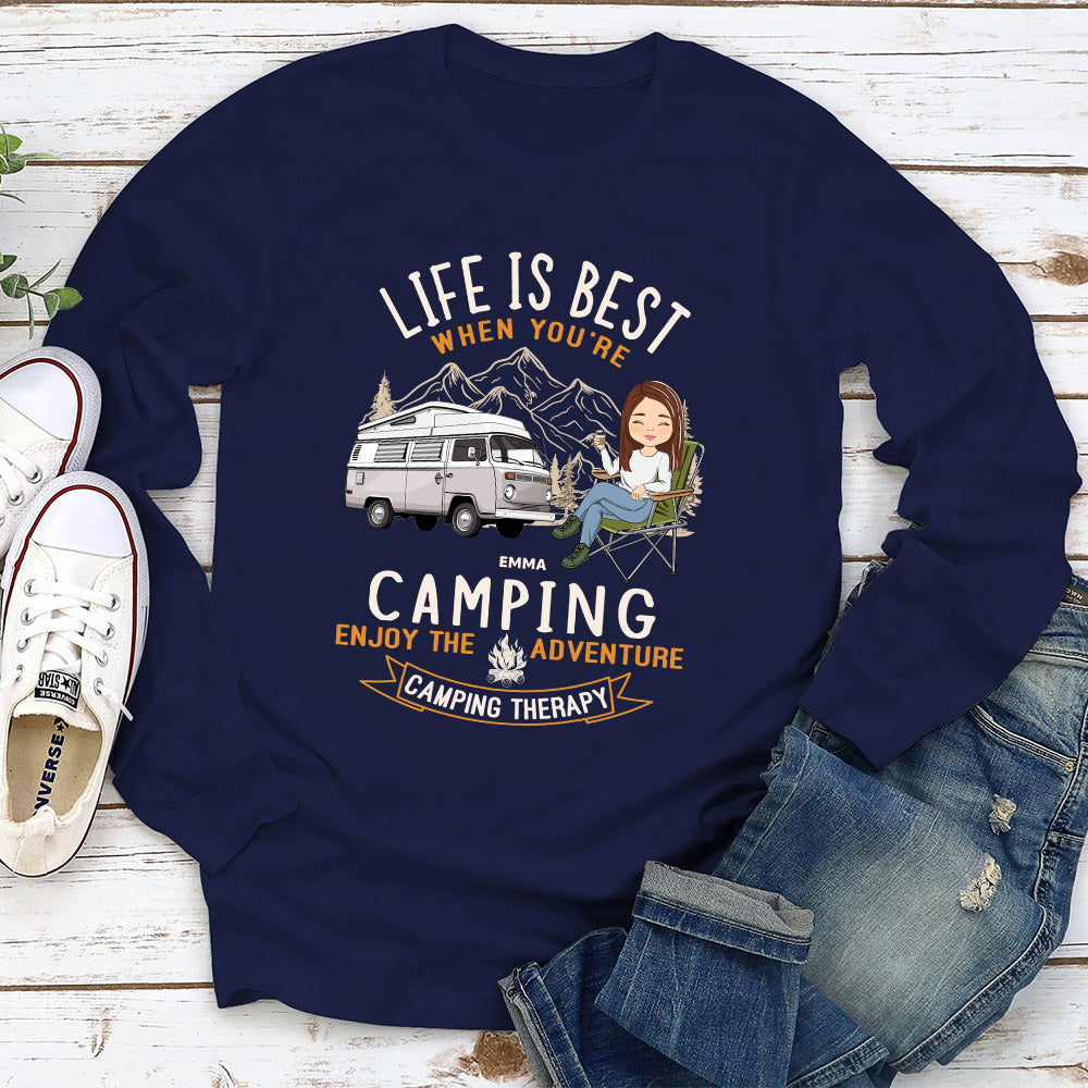 Camping Is Best - Personalized Custom Long Sleeve T-shirt