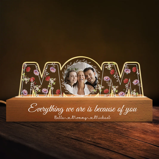 To The Moon And Back For You - Personalized Custom Acrylic Letters 3D LED Night Light