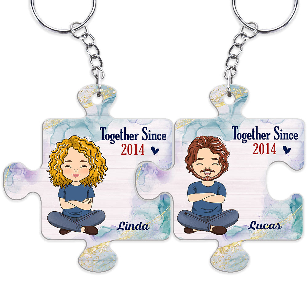 Custom Map Together - Personalized Custom Couple Acrylic Keychain