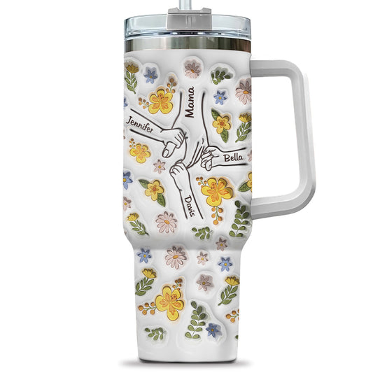 We Always Hand In Hand - Personalized Custom 3D Inflated Effect Printed 40 Oz Tumbler