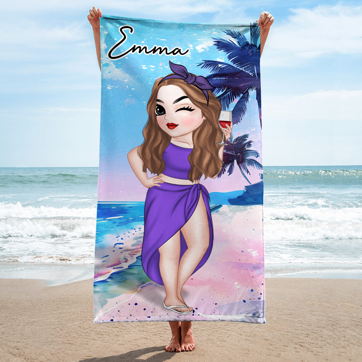 Summer Lady - Personalized Custom Beach Towel