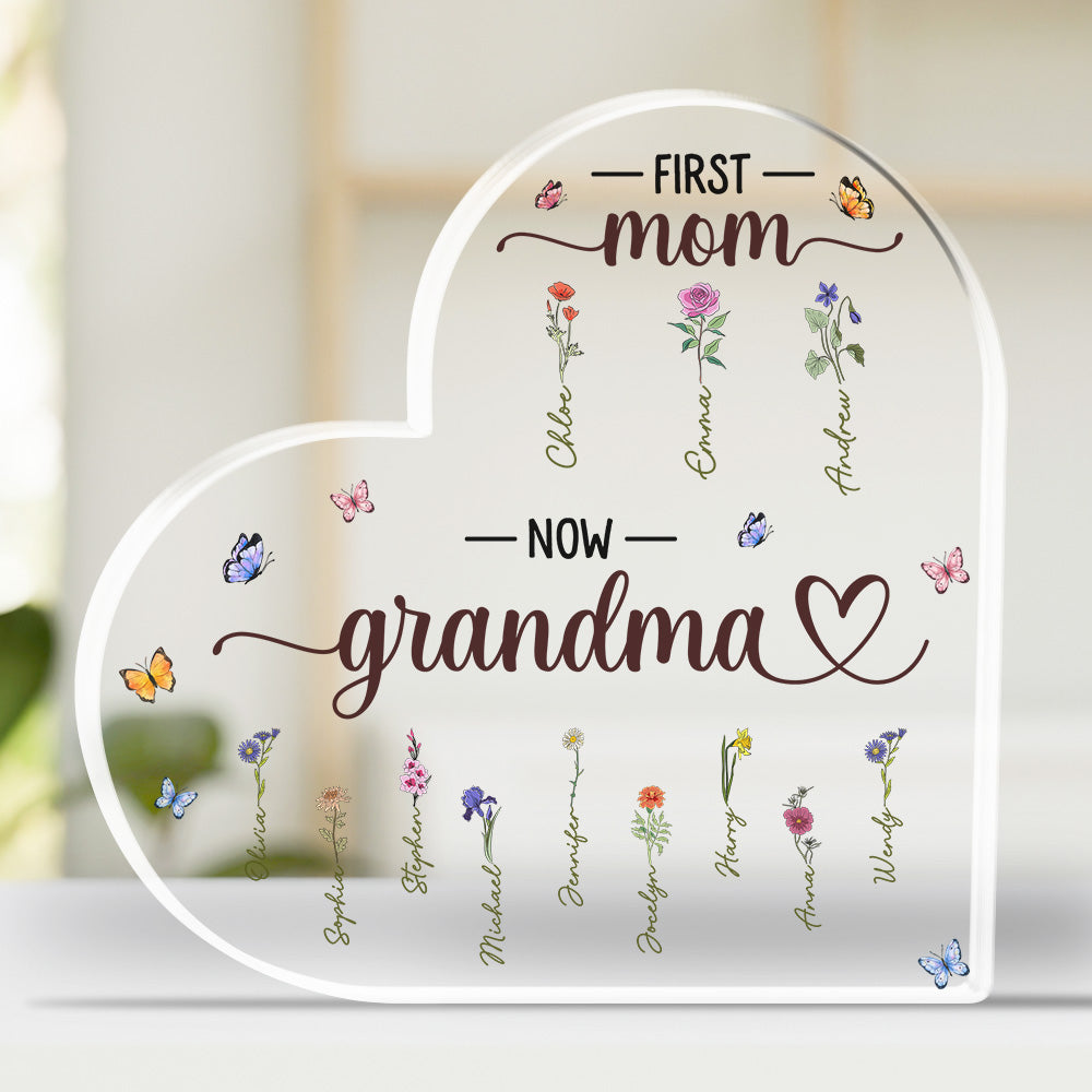 First Mom Now Grandma - Personalized Custom Acrylic Plaque