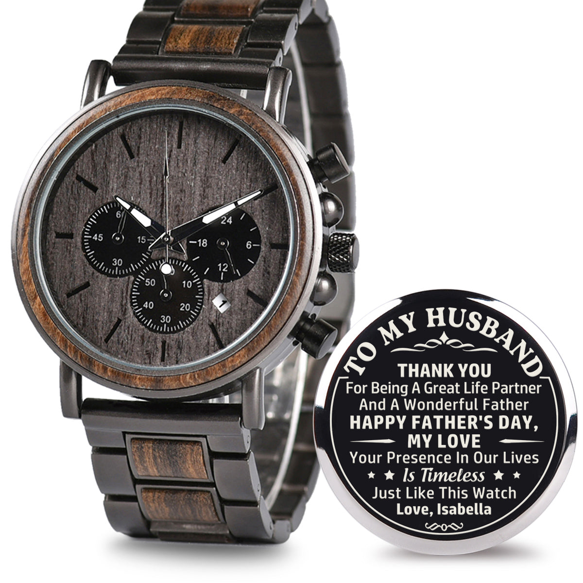 A Great Life Partner - Personalized Engraved Wooden Watches GQ026