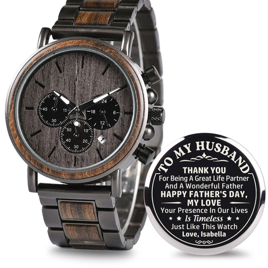 A Great Life Partner - Personalized Engraved Wooden Watches GQ026