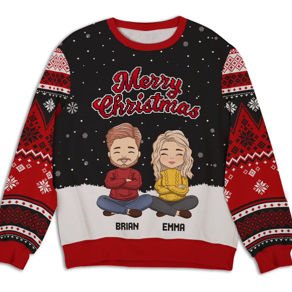 Christmas Sweatshirt Pattern - Personalized Custom All-Over-Print Sweatshirt