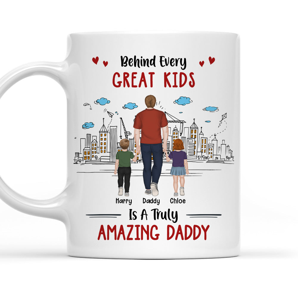 Behind Every Great Kids - Personalized Custom Coffee Mug