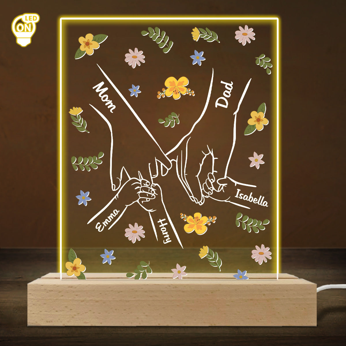 A Family Is A Round Of Love - Personalized Custom LED Light