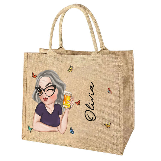 Tropical Bag - Personalized Custom Jute Tote Bag