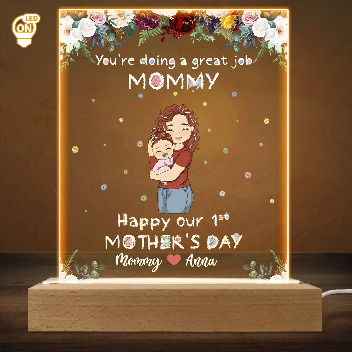 You Are Doing A Great Job Mom - Personalized Custom LED Light