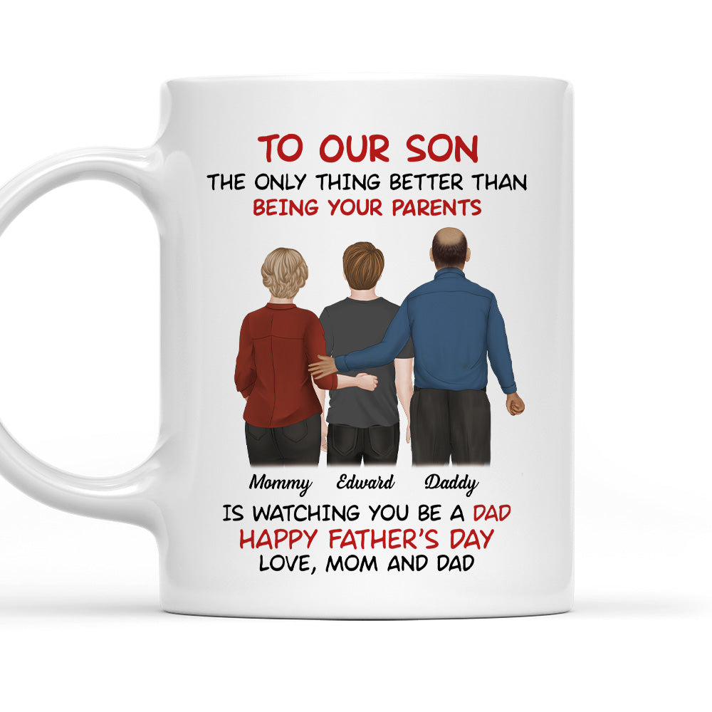 From Parents To Son Happy Fathers Day  - Personalized Custom Coffee Mug