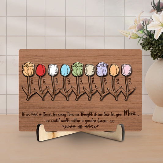 Flower Garden - Personalized Wooden Plaque