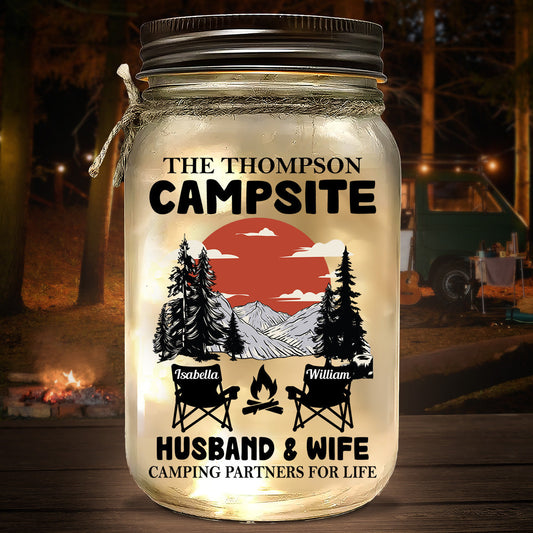 Campsite - Personalized Custom Mason Jar Light