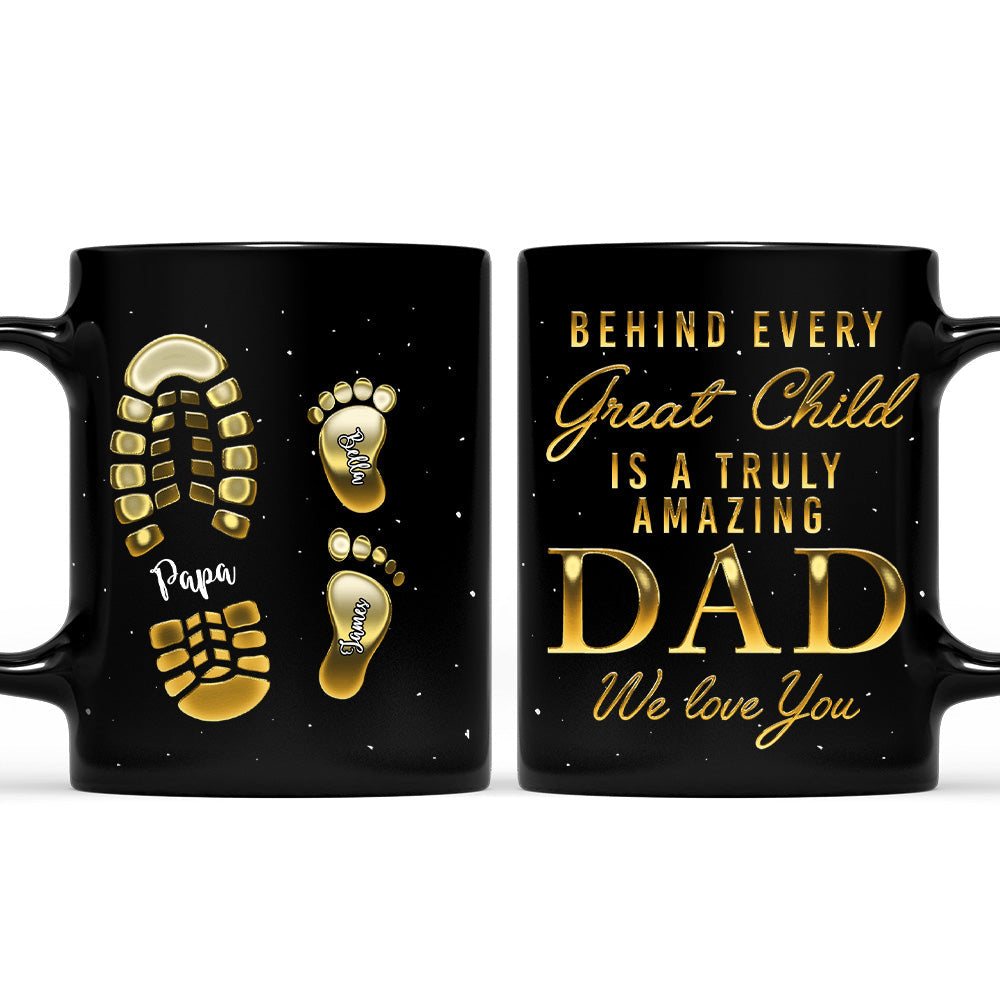 To My Dad - Personalized Custom Black Coffee Mug