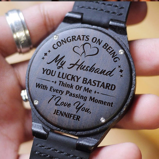 Think Of Me With Every Passing Moment - Personalized Custom Wood Watch