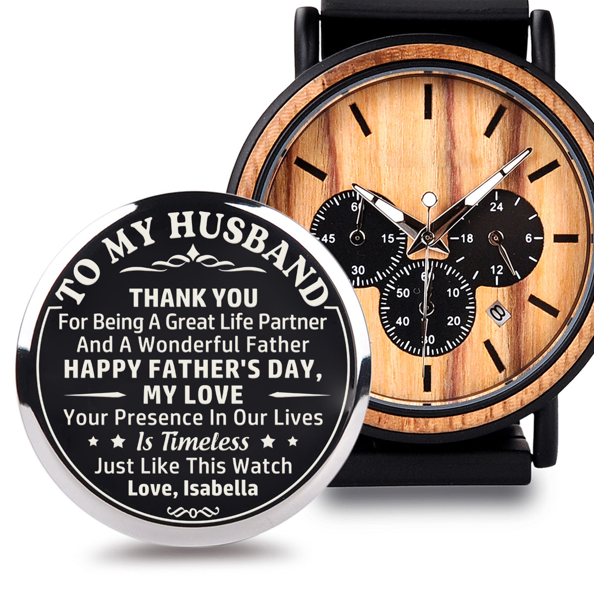 A Great Life Partner - Personalized Engraved Wooden Watches GP009