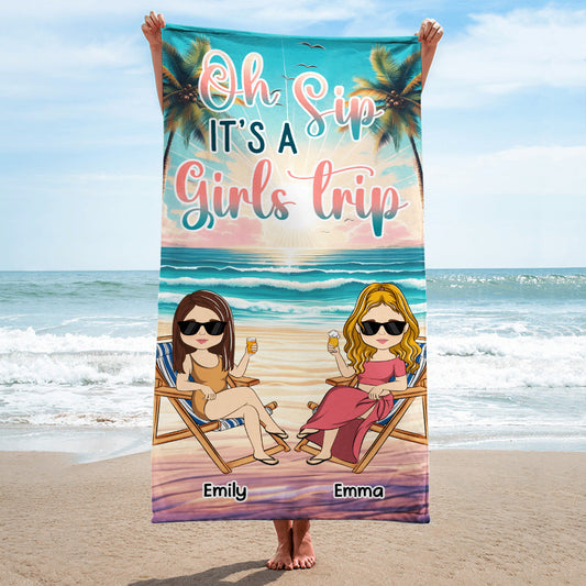 A Girl Trip - Personalized Custom Beach Towel