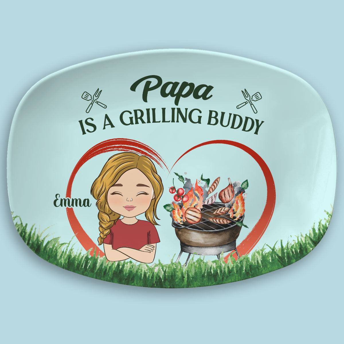 Papa Is Grilling Buddies - Personalized Custom Platte