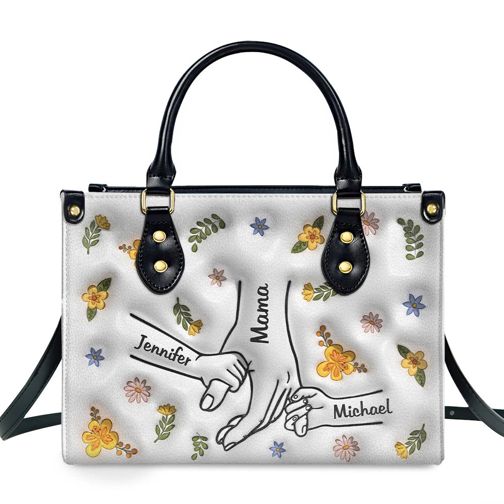Holding Hands - Personalized Custom Leather Bag