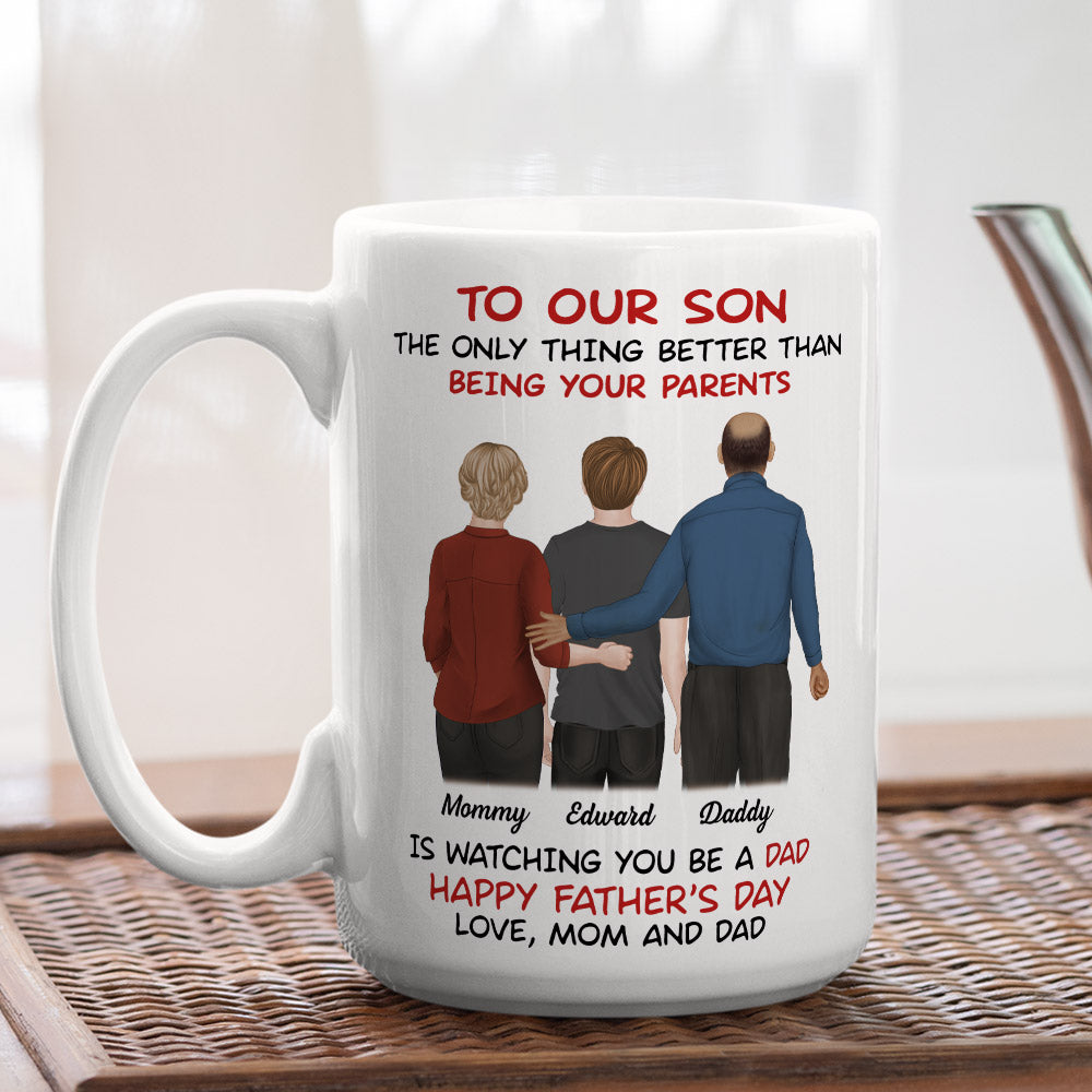 From Parents To Son Happy Fathers Day  - Personalized Custom Coffee Mug