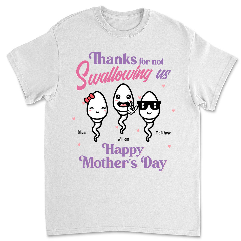 Thanks For Not Swallowing Us - Personalized Custom Unisex T-shirt