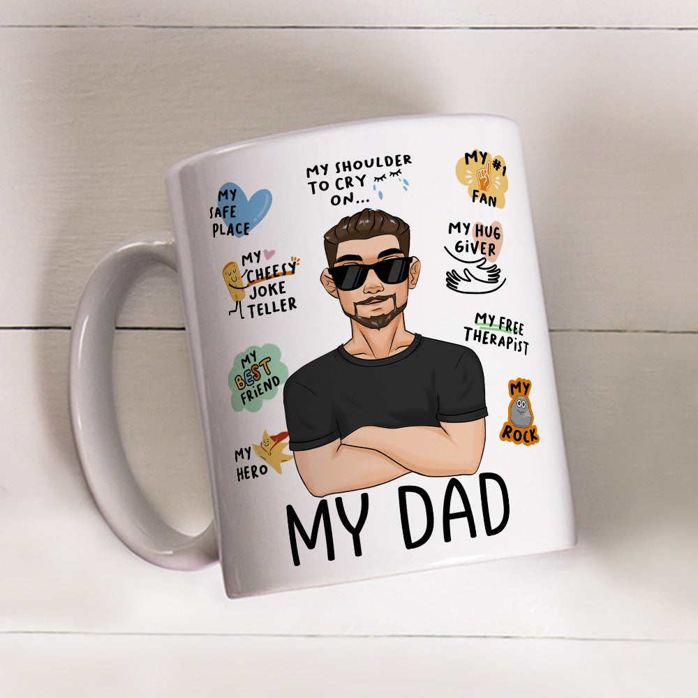 Happy Fathers Day To My Dad - Personalized Custom Coffee Mug