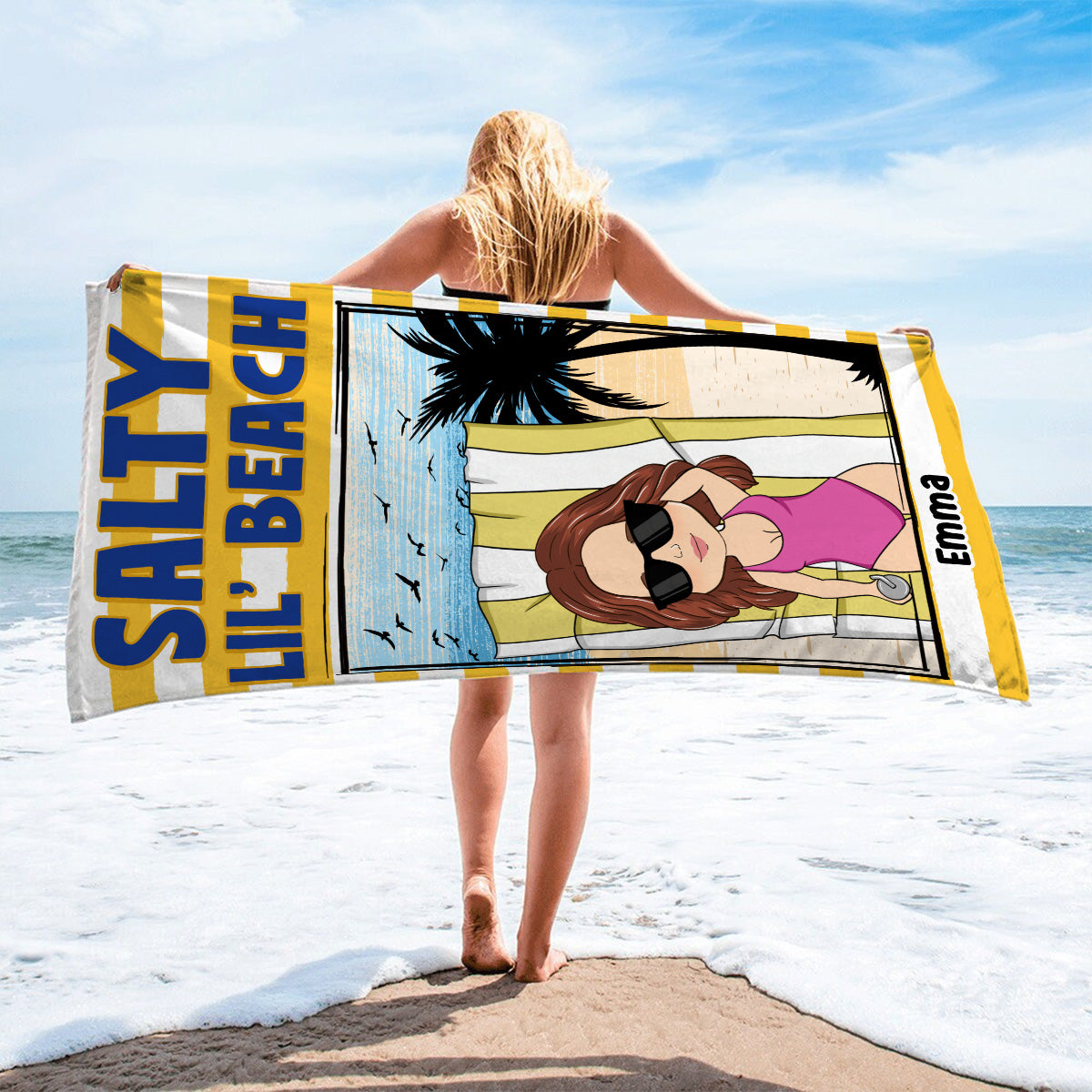 Salty Lil Beach - Personalized Custom Beach Towel