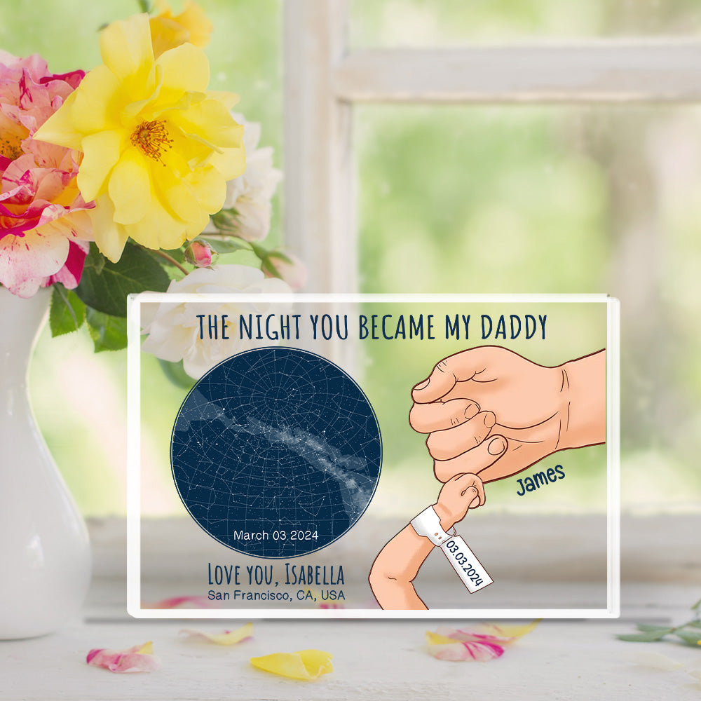 The Night You Became My Daddy - Personalized Custom Acrylic Plaque