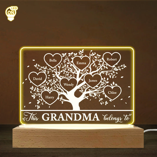 This Grandma Belongs To - Personalized Custom LED Light