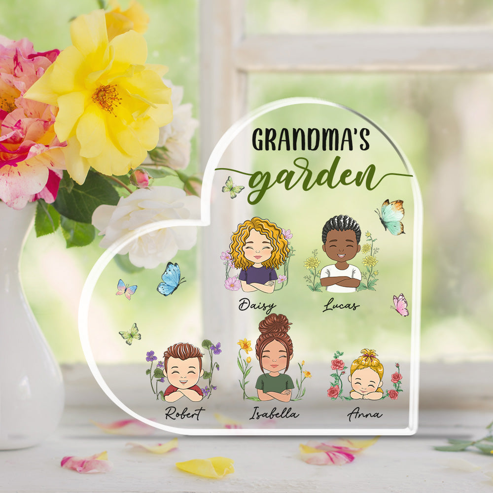 Flower Grandchildren - Personalized Custom Acrylic Plaque