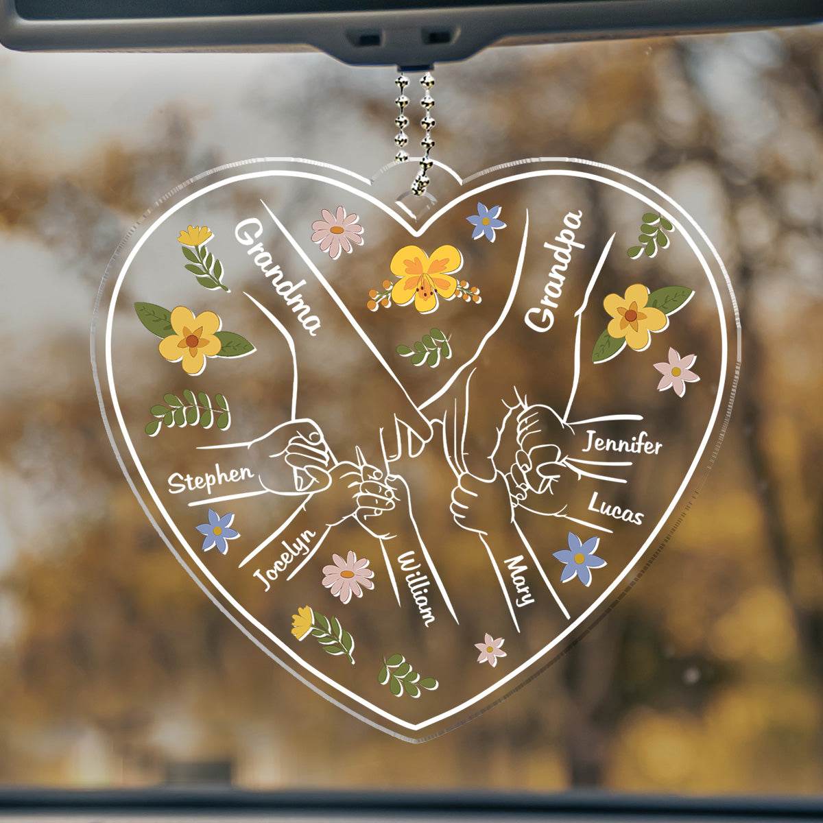 A Family Is A Round Of Love - Personalized Acrylic Car Ornament