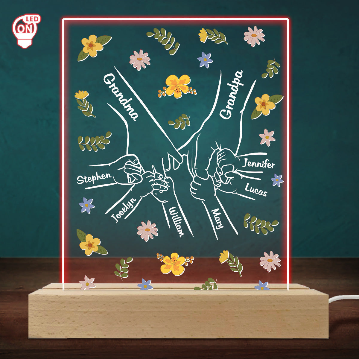 A Family Is A Round Of Love - Personalized Custom LED Light