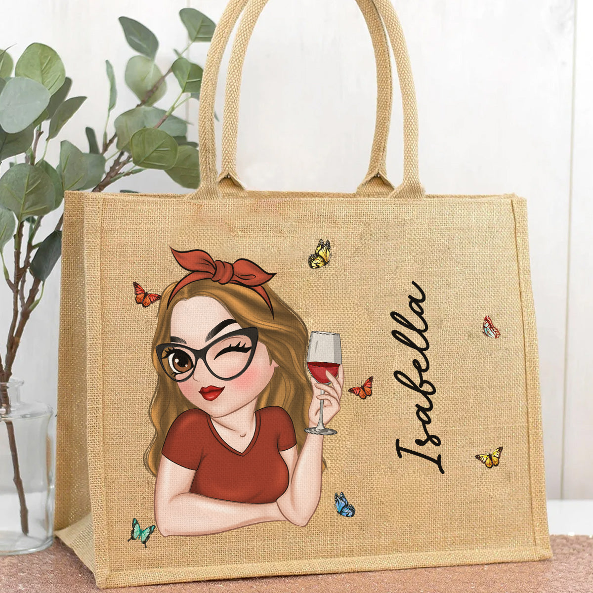 Tropical Bag - Personalized Custom Jute Tote Bag