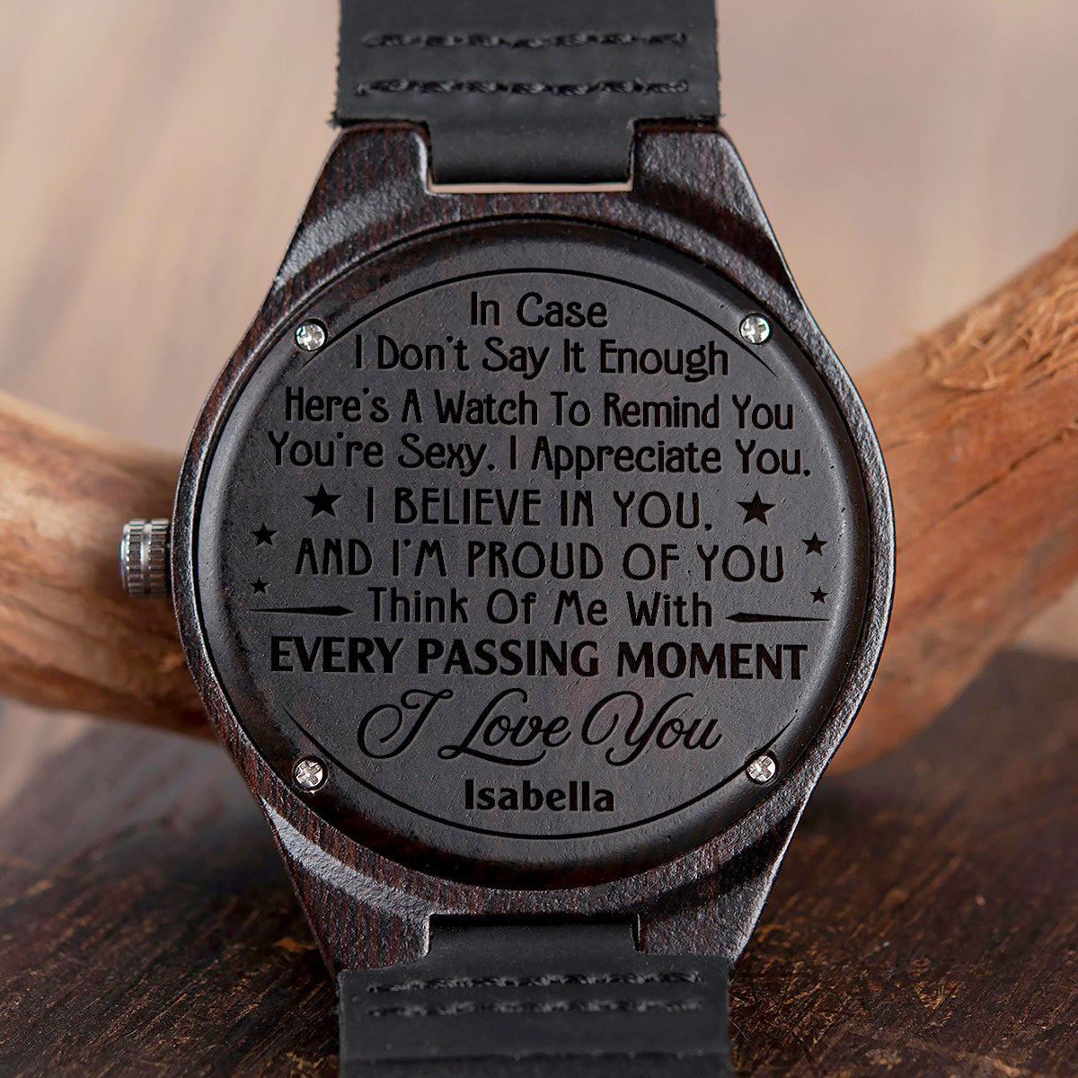 I Believe In You - Personalized Custom Wood Watch